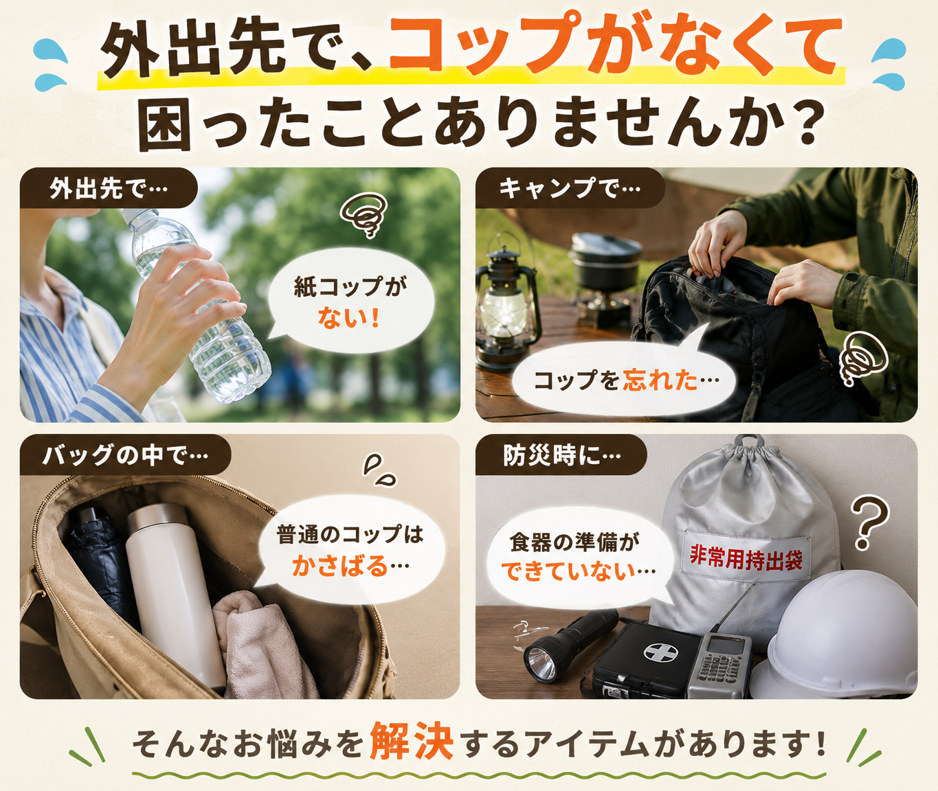 折りたたみカップ｜180ml・フタ付きで持ち運べるシリコンマイカップ