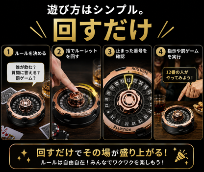 ラッキールーレット｜回して遊べるミニパーティーゲーム・ギフトにもおすすめ