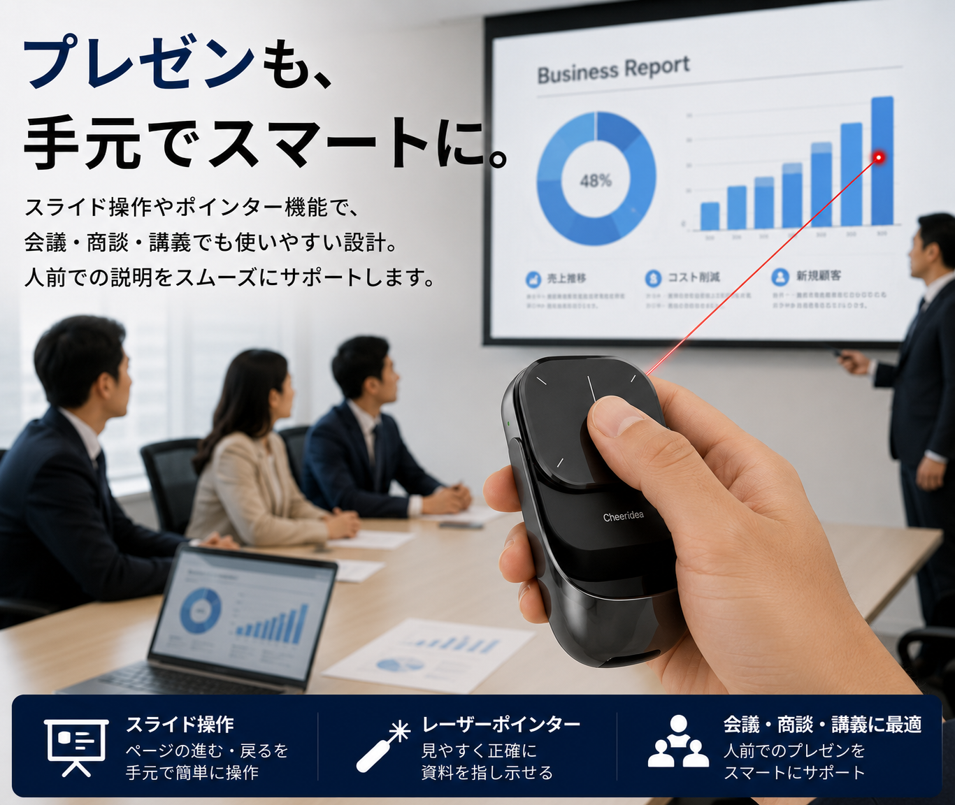 スマートタッチマウス｜プレゼン・録音対応 多機能ワイヤレスマウス