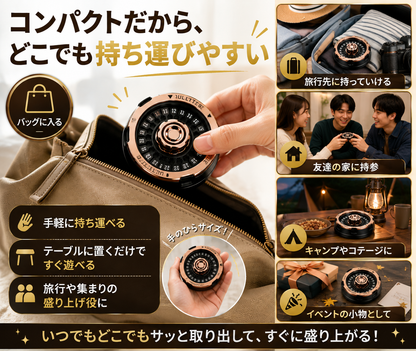 ラッキールーレット｜回して遊べるミニパーティーゲーム・ギフトにもおすすめ