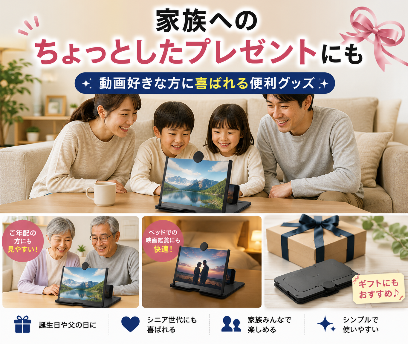 スマホ動画を大きく見やすく｜画面拡大スタンド
